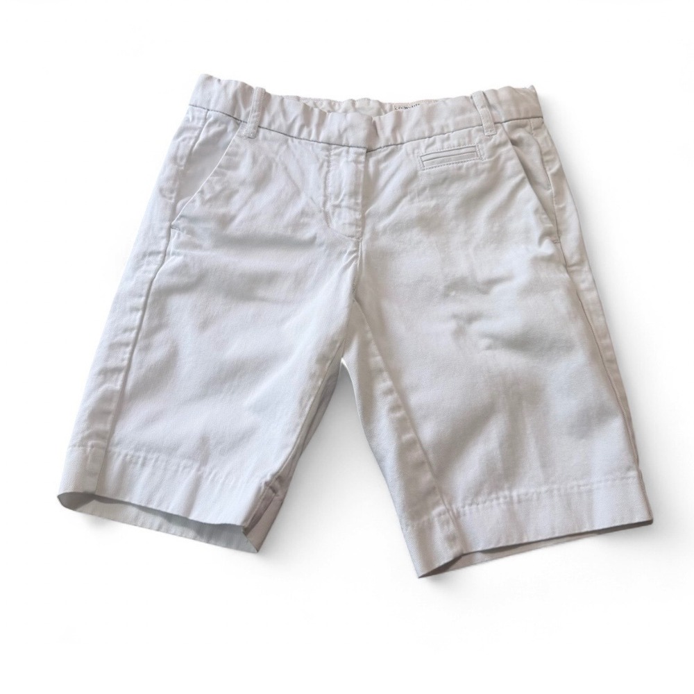 Crewcuts J.Crew Girls Chino Shorts Size 10 Light Gray Off White Cotton 36619